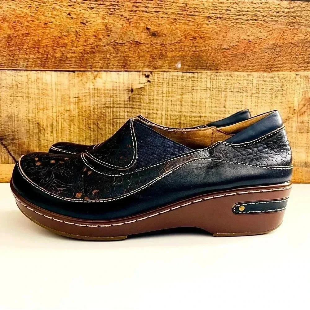 NWOT L’Artiste By Spring Step Ranba Clog Navy - Picture 2 of 9